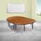Flash Furniture Oval 47.5 W, 76 L, 25.25 H, Chrome, Laminate, Particleboard, Steel, Wood Grain XU-GRP-A3048CON-48-OAK-T-P-GG - alternate 1